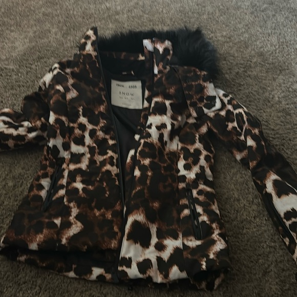 ASOS Ski Jacket Cheetah Print - Picture 1 of 5
